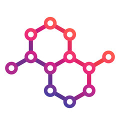 graphene, carbon molecule structure logo
