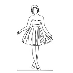 beautiful girl in a chic dress