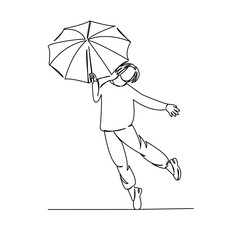 girl dancing under an umbrella