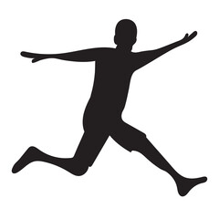 silhouette man rejoice dancing design vector isolated