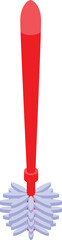 Red toilet brush icon isometric vector. Clean wc. Modern public