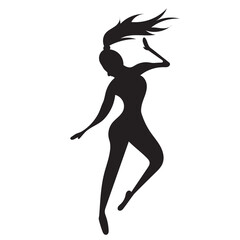 Obraz na płótnie Canvas silhouette woman rejoice dancing design vector isolated