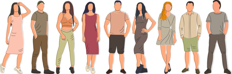 people doodle sketch ,outline isolated vector