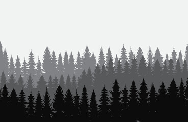 silhouette forest black design vector isolated