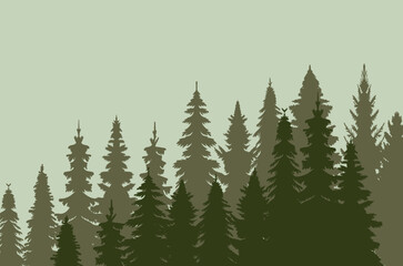 silhouette forest green design vector