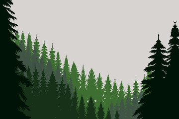 silhouette forest green design vector isolated