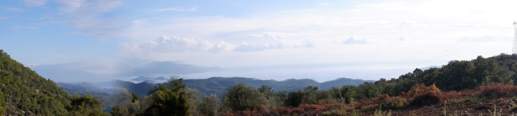 panorama of mountains , Background . Natural concept photo . 
