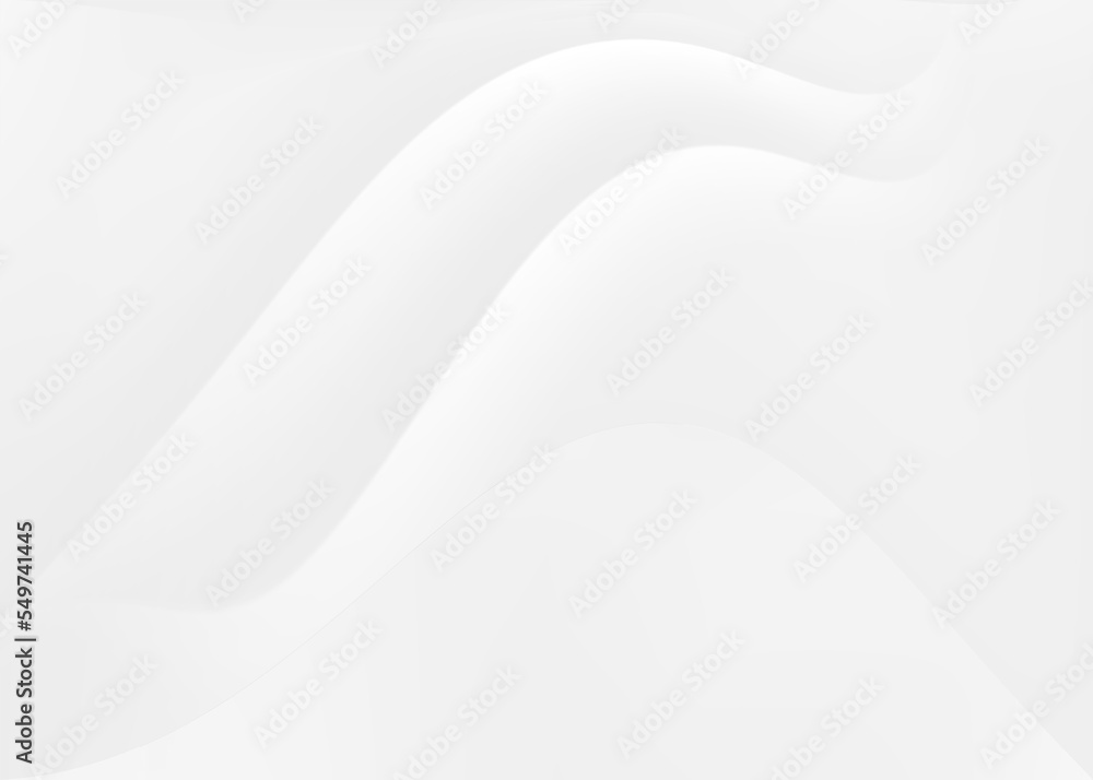 Poster soft and smoot minimal curvy lines background with white and grey color theme.