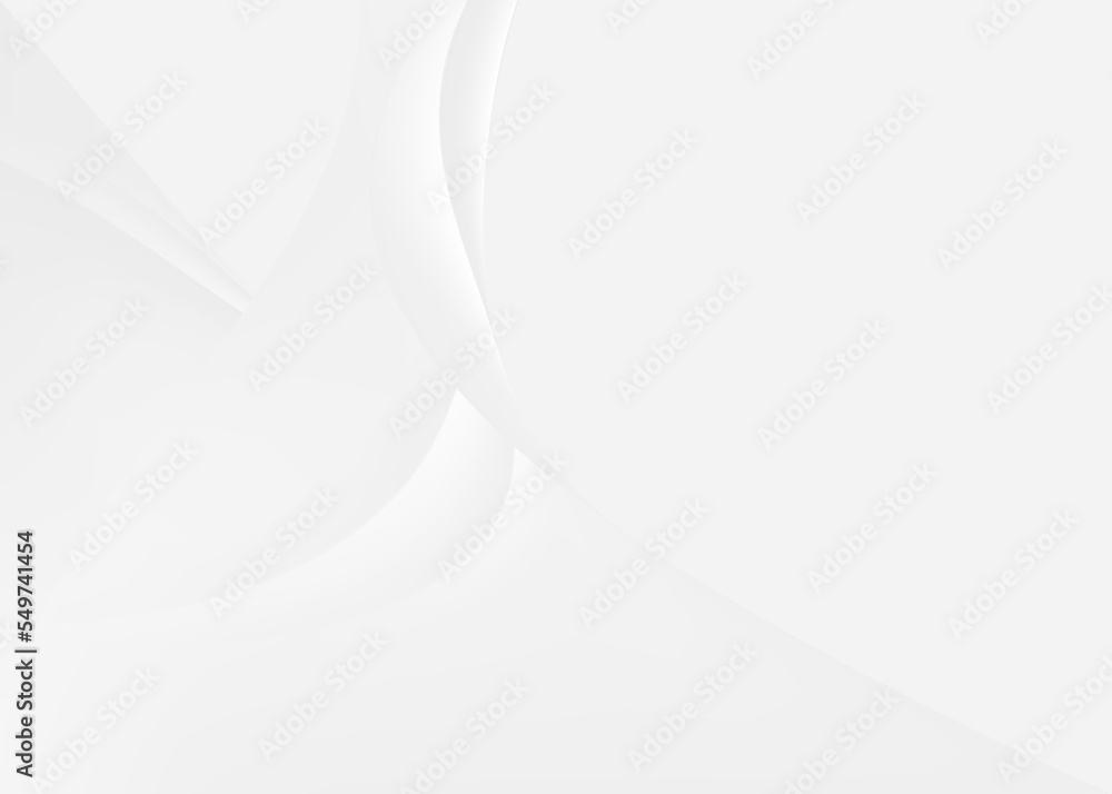 Poster soft and smoot minimal curvy lines background with white and grey color theme.