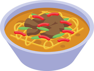 Uzbekistan soup icon isometric vector. Tourism food. Urban travel
