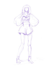 fashion illustration sketch. female vector illustration. Figure painting