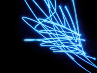 Abstract real light trail on black background