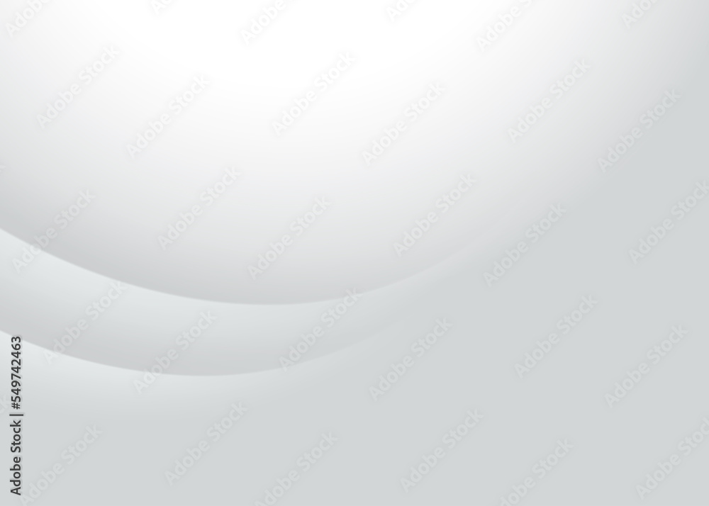 Poster soft and smoot minimal curvy lines background with white and grey color theme.