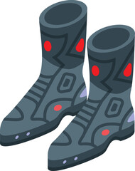 Biker boots icon isometric vector. Man safety. Race men