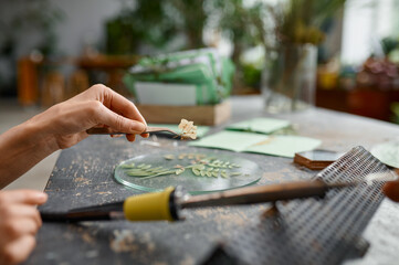 Fototapeta premium An artist making creative floral composition