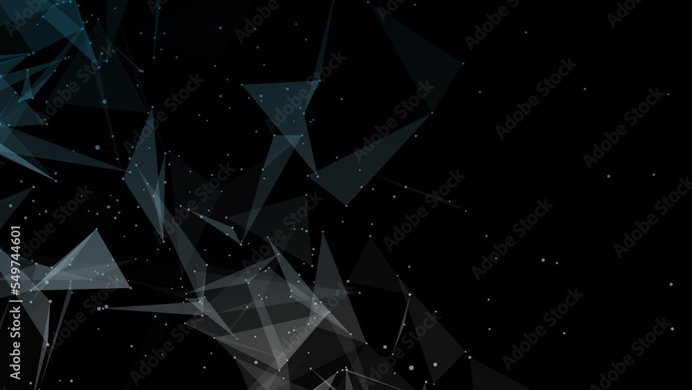 Poster abstract plexus blue geometry background. digital technology network connection concept. 3d rendered