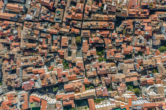 Aerial view of Salerno old town, Salerno, Campania, Italy.