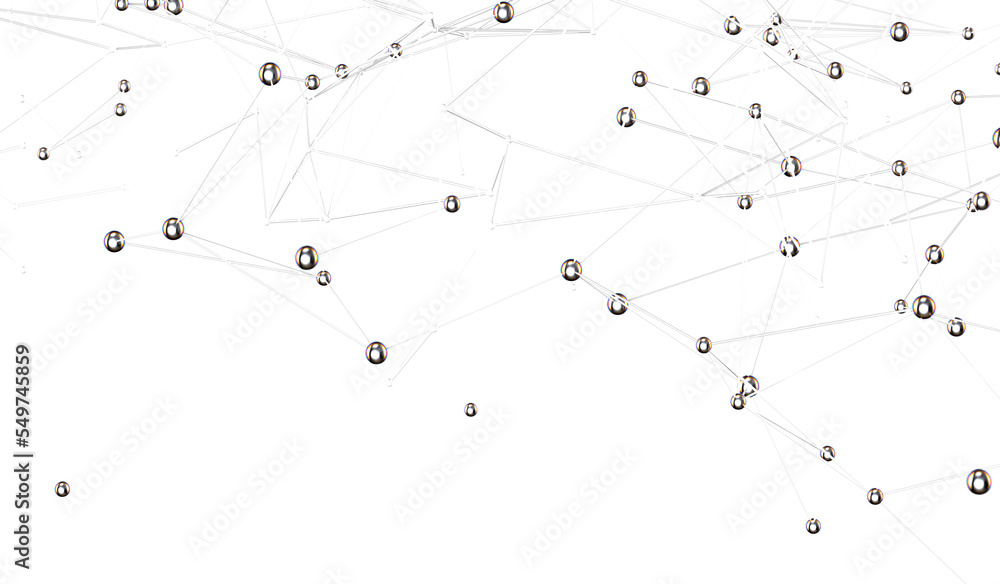 Poster futuristic geometric double data flow background with connecting dots and lines. abstract digital