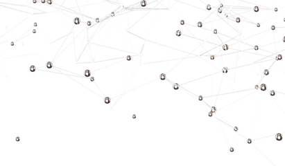 Futuristic geometric double data flow background with connecting dots and lines. Abstract digital