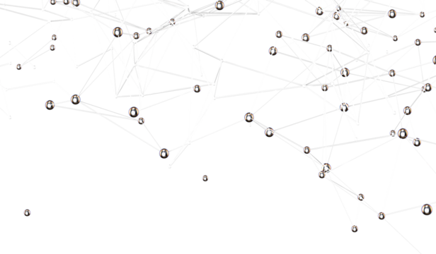 Futuristic geometric double data flow background with connecting dots and lines. Abstract digital