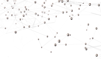 Motion of digital data flow. Communication and technology network concept with moving lines and dots