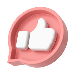 Like icon. 3D icon. 3D illustration.