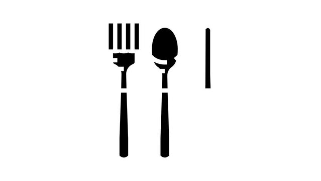 cutlery plastic glyph icon animation