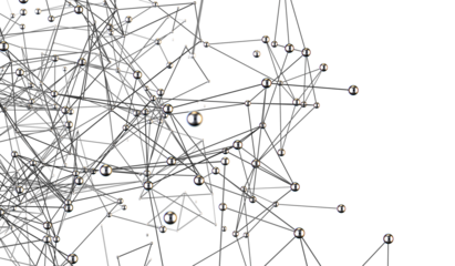 Abstract futuristic - technology with polygonal shapes on dark blue background.