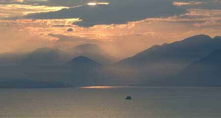 Sunset, evening,  Gardasee Italia