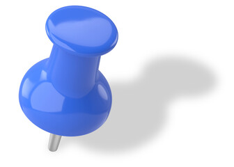 Push pin. Drawing pin. 3D pin with shadow.