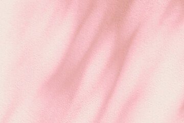 Abstract light shadow of pink leaves bokeh background. Natural diagonal leaves tree branch pastel beige shadows and sunlight on wall. Shadow overlay effect foliage mockup, graphic layout, wallpaper