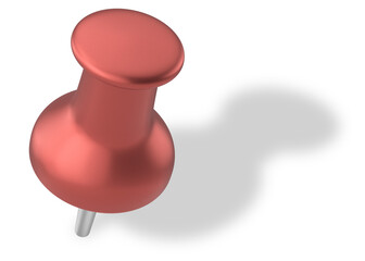 Push pin. Drawing pin. 3D pin with shadow.