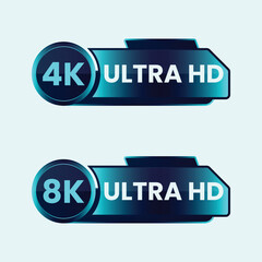 8k and 4k ultra hd video resolution icon