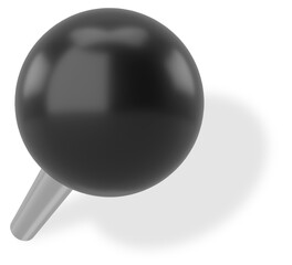 Push pin. Drawing pin. 3D pin with shadow.