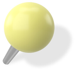 Push pin. Drawing pin. 3D pin with shadow.