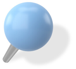 Push pin. Drawing pin. 3D pin with shadow.