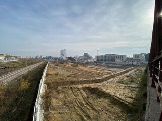 Milan, Italy - November 19, 2022: street view of the construction site for Olympic Games of 2026 in Milan, no people are visible. - 549750062