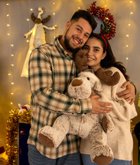 couple with teddy