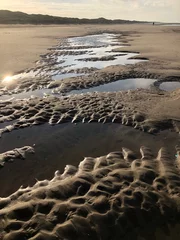Foto auf Acrylglas northsea coast, beach, julianadorp, netherlands, structures in the sand, © A