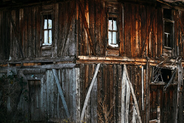 Old wooden house in village © sercansamanci