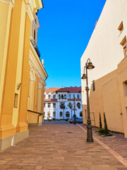 On the streets of Oradea in sunny autumn
