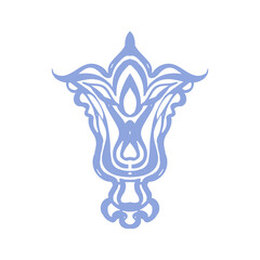 Vector Colorful Illustration of Abstract Floral Design Element Isolated on White Background