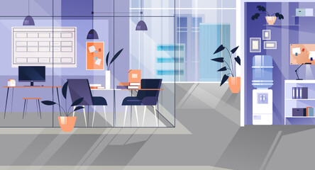 Office interior in business center or company.