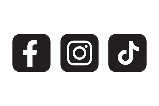 Facebook, instagram and tiktok icon