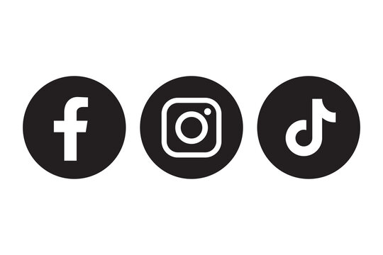 Facebook, instagram and tiktok icon