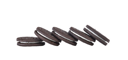 Chocolate cream cookies on transparent png