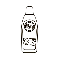 Vector Outline Illustration of Household Cleaning Bottle Isolated on White Background