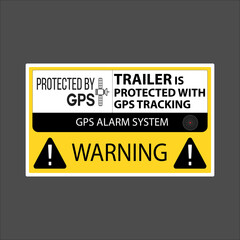 Trailer is protected with GPS tracking. Protected by GPS. GPS Sticker Anti Theft Vehicle Tracking Security Warning Alarm Safety Decal vehicle. GPS Alarm Security Caution Warning