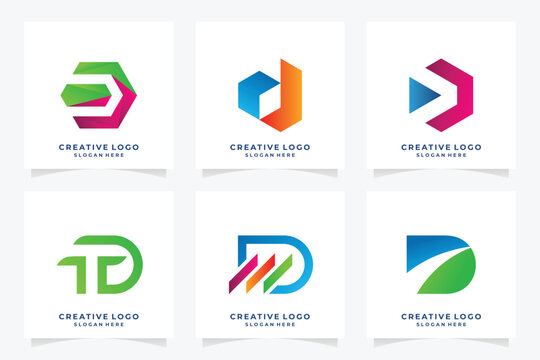 Collection of letter d logo design template