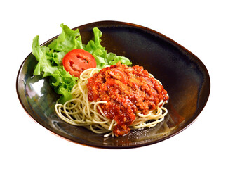 spaghetti with tomato sauce  on  transparent png